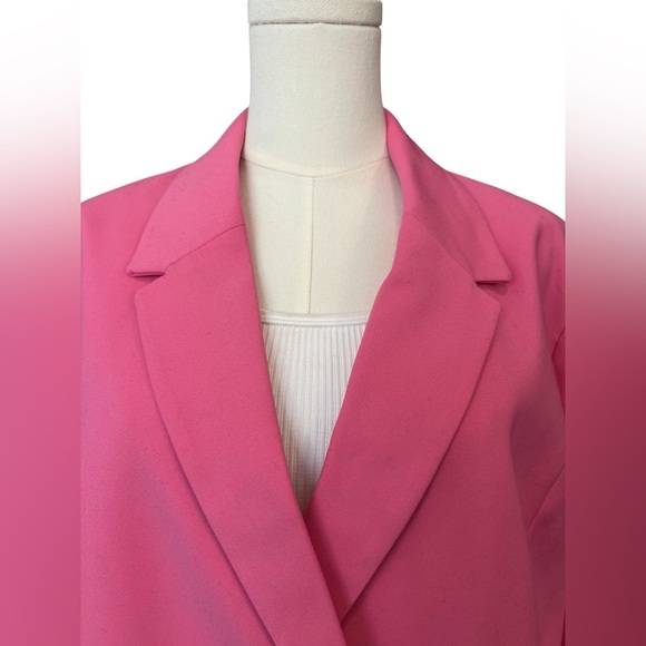 🆕 💖 NWT NEW YORK & COMPANY Cropped Pink Blazer | Women’s Size 14 - Picture 2 of 9